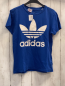 Preview: Adidas  T-Shirt  Gr. 146  blau weiße Schrift + weißes Label 