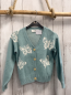 Preview: H&M Strickjacke Gr. 122  mint weiße Schmetterling