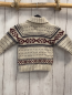 Preview: H&M  Pullover  Gr. 74  hellgrau + weinrot dunkelgrünes Muster Strick großer Kragen 