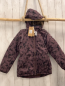 Preview: neu Mikk-line  Winterjacke  Gr. 134  aubergine schwarz grauer Druck mit Waldtieren und Tannen NP 89,95 