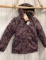 Preview: neu Mikk-line  Winterjacke  Gr. 128  aubergine schwarz grauer Druck mit Waldtieren und Tannen NP 89,95 