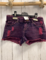 Preview: Le Lic Petit  Shorts  Gr. 128  lila grau pflame meliert Jeans Fransensaum 