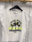Preview: H&M  T-Shirt  Gr. 146/152  weiß schwarze Palmen Schrift silber Glitzer  Fransensaum