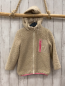 Preview:   Teddyjacke  Gr. 116  beige Kapuze pink Bund + Reißverschluss 