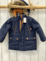 Preview:  Winterjacke Gr. 86  blau Fellbund an der Kapuze ocker Bund