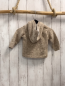 Preview:   Strickjacke  Gr. 80  beige meliert Kapuze weißes Teddyfutter braune Knöpfe 