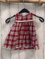 Preview: H&M  Kleid  Gr. 68  rot grau weiß kariert weiße Borte 