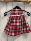 Preview: H&M  Kleid  Gr. 68  rot grau weiß kariert weiße Borte 