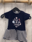 Preview: Salt & Pepper  Kleid  Gr. 74  blaues Oberteil mit Schrift mit Marinemotiven + blau weiß gestreifter Rock 