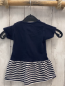 Preview: Salt & Pepper  Kleid  Gr. 74  blaues Oberteil mit Schrift mit Marinemotiven + blau weiß gestreifter Rock 
