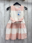 Preview: neu Mayoral  Kleid  Gr. 122  weiß rosa mit Gürtel mit Schleife und Steinen 
