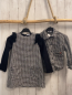 Preview: 2tlg Mayoral  Kleid + Jacke  Gr. 116  weiß schwarz gemustert schwarze Ärmel Rüschen + weiß schwarz gemustert 
