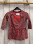 Preview: Vertbaudet  Kleid  Gr. 98  brombeere weiß rote Herzen rotes Teddy "M" Gürtelband 