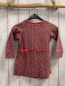Preview: Vertbaudet  Kleid  Gr. 98  brombeere weiß rote Herzen rotes Teddy "M" Gürtelband 