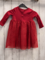Preview:   Kleid  Gr. 80  rotes Oberteil Tüllüberrock goldene Glitzerpunkte 