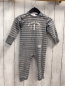 Preview: Feetje  Schlafanzug  Gr. 74  grau hellgraue Streifen weiße Schrift 