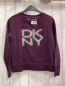 Preview: DKNY  Pullover  Gr. 152  aubergine silber Glitzerschrift 