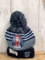 Preview: Paw Patrol  Mütze  Gr. 52cm  grau blau hellblaue Streifen Strick Bommel 