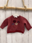 Preview: Zara  Pullover  Gr. 74  weinrot Strick gestickte Blumen 
