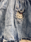Preview: H&M  Rock Gr. 110  blau Jeans weißer Saum mit Hello Kitty 