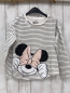 Preview: Disney  Langarmshirt  Gr. 140  weiß schwarze Streifen Minnie Mouse mit Pailetten