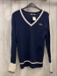 Preview: Tom Tailor  Pullover  Gr. 164/170  blau Strick weißer Streifen am Ärmel weißer Bund 