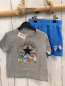 Preview: 2tlg Converse  T-Shirt + Shorts  Gr. 92  grau buntes Eis Schrift + hellblau 