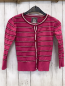 Preview: Esprit  Strickjacke  Gr. 104  pink weinrot weiße Streifen 