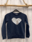 Preview: name it Pullover Gr. 134  blau silber Pailettenherz