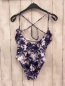 Preview: H&M  Badeanzug  Gr. 146/152  weiß blaue Palmen rosa hellblauer Hintergrund 