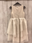 Preview:   Kleid  Gr. 116  weißes Oberteil mit silber goldenen Pailetten Tüllüberrock 