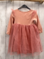 Preview:   Kleid Gr. 104  rosa Strickoberteil lachs Tüllrock mit Glitzerpunkten 