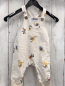 Preview: Disney  Latzhose  Gr. 62  weiß beige Streifen Disney Figuren 