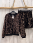 Preview: 2tlg neu Pailettenjacke + Rock Gr. 140  schwarz goldene Pailetten 