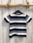 Preview:   T-Shirt  Gr. 86  blau grau weiße Streifen Knopfleiste 