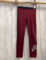 Preview: Ellesse  Leggings  Gr. 128  weinrot schwarzer Bund graue Schrift mit buntem Label 