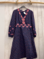 Preview: Boden  Kleid  Gr. 158/164  blau hellrote Punkte + hellrot rosa Blumen 