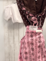 Preview: neu 3tlg  Trachtenkleid mit Schürze + Sommerbluse  Gr. 36/38  braun rosa mit weiß braunen Blumen 