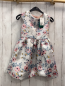 Preview: neu H&M Kleid Gr. 122  silber glänzend Blumen 