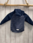 Preview:   Softshelljacke  Gr. 86  blau hellgraue Streifen Kapuze hellgrüner Bund 