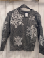 Preview: Lands´ End Pullover Gr. 146  grau meliert weiße Schneeflocken