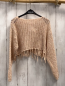 Preview: Zara  Pullover  Gr. 128  beige lachs meliert Strick Fransensaum 