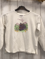 Preview: Reserved  Langarmshirt  Gr. 134  weiß Katze Blumen Schrift 