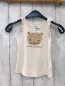 Preview: H&M Top Gr. 122  weiß beige Leopard Glitzer