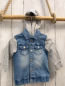 Preview:  Jacke Gr. 92  blau Jeanskörper graue Sweatärmel + Kapuze