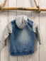 Preview:  Jacke Gr. 92  blau Jeanskörper graue Sweatärmel + Kapuze