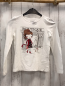 Preview:   Langarmshirt  Gr. 134  weiß Mädchen vor Boutique mit silber Glitzer