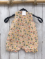 Preview: Alana  Playsuit  Gr. 74  beige kleine Bilder Hühner lachs Knopfleister + Bund 