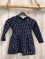 Preview: Petit Bateau  Kleid  Gr. 104  dunkelblau hellgraue Punkte 