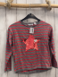 Preview: Okaidi Pullover Gr. 128  grau rot gestreift Pailettenstern Strick